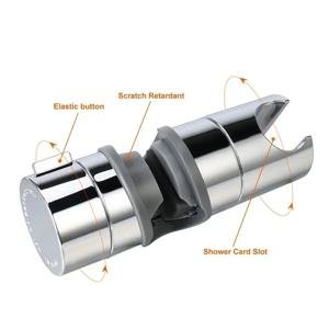슬라이드 바용 교체 핸드 샤워 브래킷 18-25MM 조정 가능한 레일 샤워 헤드 홀더 교체 360 회전 분무기 홀더