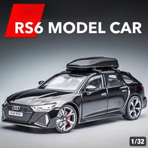 1/32 RS6 자동차 모델 장난감 시뮬레이션 합금 다이 캐스트 도어 열림 사운드 라이트 충격 흡수 차량 모델 장식품 어린이 선물