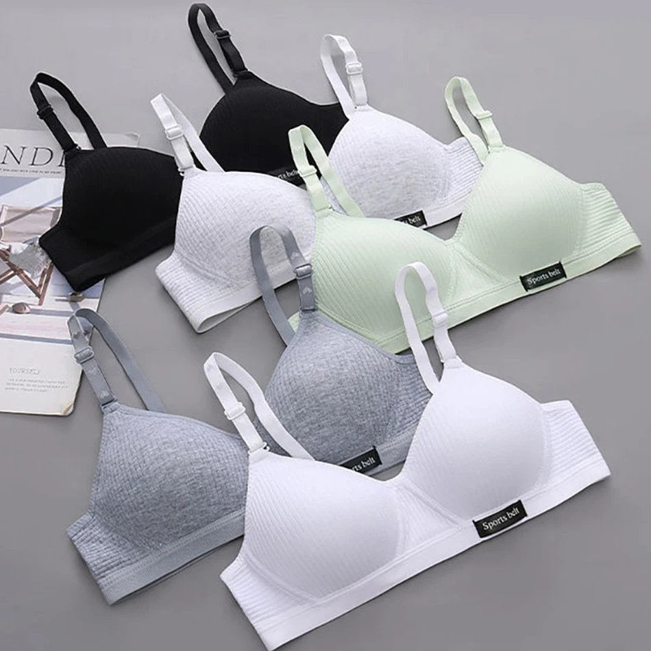 십대를위한 스포츠 속옷 원활한 소녀 언더 와이어 훈련 브래지어 없음 부드러운 피부 친화적 인 학교 소녀 작은 크기 브래지어 의류