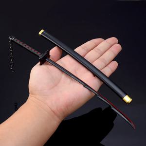 26cm 구로사키 이치고 Zanpakutou 검 금지 카이 Zangetsu 금속 애니메이션 무기 모델 Katana 사무라이 검 장식 공예 선물 완구