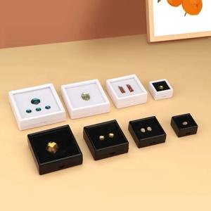 8 개/몫 다이아몬드 보석 저장 컬렉션 디스플레이 상자 상단 유리 구슬 주최자 쇼 케이스 광장 보석 홀더 컨테이너