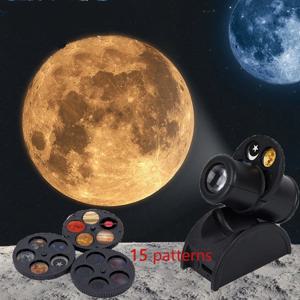 지구 달 빛 Ins 달 프로젝터 빛 별이 빛나는 하늘 프로젝터 회전 천문관 램프 벽 조명 룸 장식 led 야간 조명