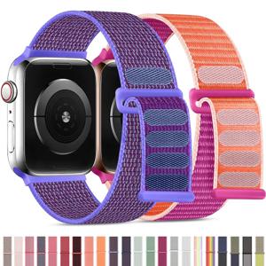 Apple Watch 밴드 용 나일론 루프 스트랩 49mm Ultra2 44mm 40mm 45mm 41mm 46-42mm iwatch 밴드 시리즈 9 8 se 7 6 5 4 10 용 팔찌