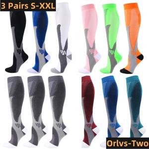S-XXL 3 쌍 팩 양말 압축 양말, 의료용 부종 당뇨병 정맥류 정맥 러닝 스포츠 양말, 사이즈 XXL, 30 Mmhg