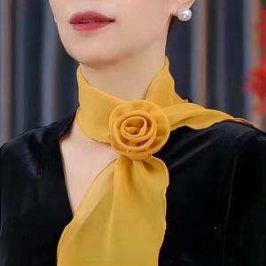 꽃 쉬폰 솔리드 컬러 스카프 여름 패션 여성 머리 목 스퀘어 스카프 Shawls 여성 헤어 넥타이 밴드 Neckerchief Shawls