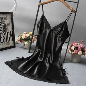섹시한 레이스 패치 워크 Camisola 란제리 Nighty 웨딩 실크 드레스 잠옷 Nightdress 의류 여성 잠옷 섹시한 Nightwear