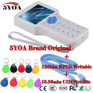 영어 10 주파수 RFID 복사기 ID IC 리더 라이터 복사 M1 13.56MHZ 암호화 복제기 프로그래머, USB NFC UID 태그 키 카드
