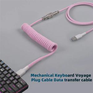 기계식 키보드 코일 케이블 와이어 유형 C USB 포트 Aviator 코일 케이블 데스크탑 컴퓨터 게임 키보드 액세서리