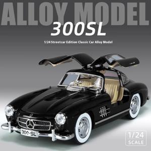1/24 Benzs 300SL 합금 자동차 모델 다이캐스트 금속 장난감 클래식 차량 자동차 모델 시뮬레이션 사운드 라이트 컬렉션 어린이 선물