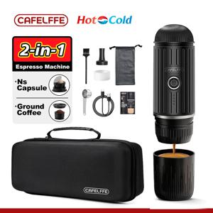 Cafelffe 야외 조합 무선 전기 휴대용 에스프레소 머신, 커피 선물 제공 캠핑 하이킹 여행 가방 카페테라