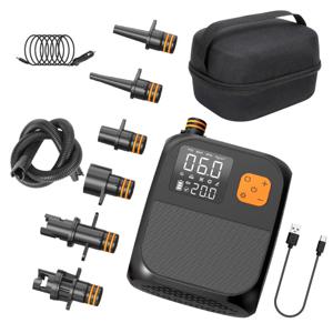 SUP 무선 공기 펌프, 8000mAh 터치 스크린, 휴대용 전기 타이어 팽창기, 듀얼 스테이지, 카약 윈드 윙, SUP 공기 압축기