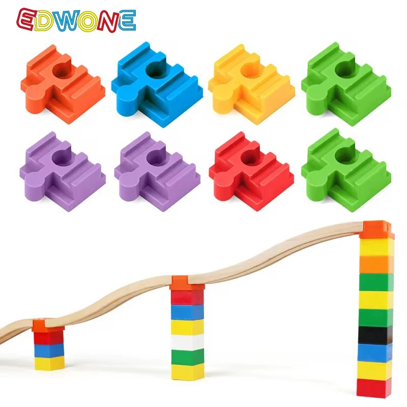 5/10PCS 나무 기차 트랙 액세서리 플라스틱 빌딩 블록 어댑터 나무 트랙 커넥터 브랜드 우드 트랙 장난감에 적합