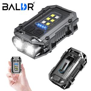 BALDR G111 슈퍼 브라이트 포켓 토치 라이트 LED 다기능 린테나 마그네틱 COB EDC 미니 키체인 손전등, 충전식
