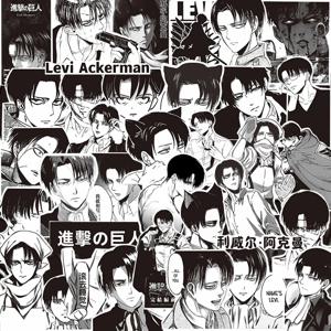 타이탄에 대한 65pcs 공격 Levi Ackerman 스티커 데칼 노트북 자동차 오토바이 노트북 멋진 장식 스티커 어린이 클래식 장난감