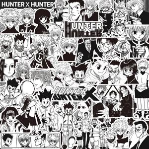 70pcs 블랙 화이트 HUNTERxHUNTER 일본 애니메이션 스티커 GON FREECSS 데칼 스케이트 보드 노트북 자동차 장식 스티커 어린이 장난감