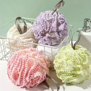 2pcs 바이 컬러 샤워 스폰지 풍부한 포밍 소프트 목욕 공 바디 엑스 폴리 에이 팅 스크러빙 목욕 꽃 피부 청소 도구 욕실 사용
