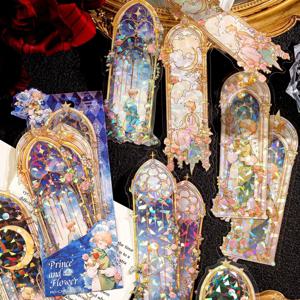 4 스타일 10 개/가방 라이트 빈티지 판타지 스타일 얼음 결정 애완 동물 호일 스티커 북마크 핸드북 장식 읽기