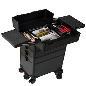 미용 네일 미용 트롤리 케이스, 화장용 화장품 케이스, 대용량 트롤리 메이크업 박스, 4 in 1