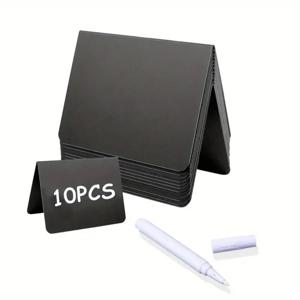 10 Pcs 다기능 V 유형 Pvc 미니 칠판 로그인 작은 칠판 메시지 가격 보드 지울 수있는 수직 데스크탑 표지판