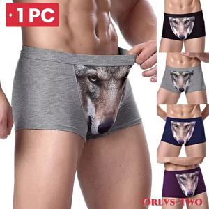 복서 남자 팬티 모달 남자 늑대 독수리 팬티 만화 동물 재미 있은 Hombre U 파우치 벌지 속옷 남자 란제리 선물
