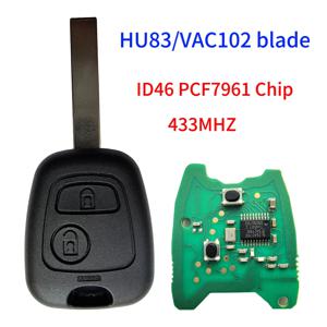 JINGXIN 원격 자동차 키 433MHz 푸조 107 207 307 407 시트로엥 C1 C2 C3 Saxo Xsara Picasso ID46 PCF7961 칩 로고 키 없음