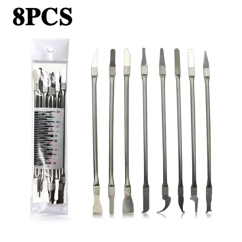 8pcs CPU IC 접착제 리무버 전화 수리 도구 C 칩 수리 얇은 블레이드 휴대 전화 컴퓨터에 대 한 Piratical 수리 손 도구