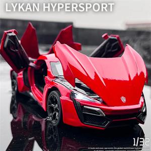 1: 32 Lykan 스포츠 빠르고 격렬한 7 합금 자동차 모델 다이캐스트 장난감 소리와 가벼운 차량 장식 장난감 어린이 선물
