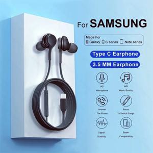 삼성 Galaxy S23 S21 S22 Ultra Plus 3.5 mm 이어 버드 헤드폰 A54 A34 A53 A53 액세서리 용 기존 유형 C 유선 이어폰