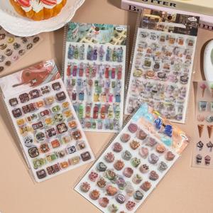 Mr.Paper 4 스타일 6 개/가방 반짝이 모래 애완 동물 방수 내구성 스티커 책 DIY 핸드북 달력 스크랩북 사진 프레임 장식
