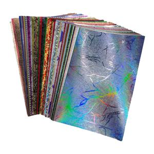 A5/A6 120g GlitterTextured 스크랩북 종이 50 매 모듬 색상 디자인 양각 홀로그램 아트지 DIY 인사말 카드
