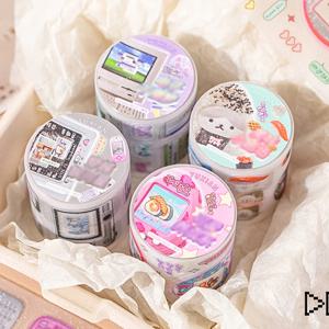 Mr. Paper 4 스타일 1 롤/가방 타임 셔틀 반짝이 모래 애완 동물 다이 컷 테이프 크리 에이 티브 DIY 핸드북 스크랩북 전화 케이스 카드 행택