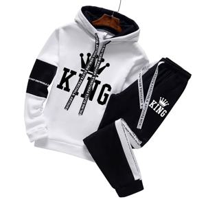 가을 겨울 품질 남자 Tracksuit 정장 따뜻한 후드 티 스웨터 남자 운동복과 바지 힙합 풀오버 뜨거운 판매