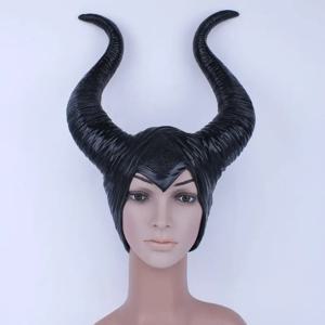 트렌디 한 정품 라텍스 Maleficent 뿔 성인 여성 할로윈 파티 의상 졸리 코스프레 헤드 피스 모자-무료 배송