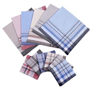 남성용 순면 손수건 6팩, 면사 염색 격자 무늬 손수건, 여성용 흡수성 땀 닦는 손수건, 결혼 용품, 테이블 매트, 컵 받침, 훌륭한 선물, 이벤트 선물, 야외 스포츠