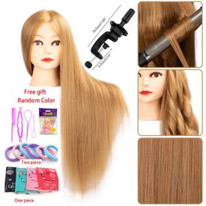60 cm 긴 85% 진짜 머리 여성 마네킹 훈련 머리 스타일링 머리 더미 인형 미용사 헤어 스타일을위한 마네킹 머리
