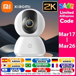 샤오미 360 ° 스마트 홈 보안 카메라 PTZ 2K 아기 모니터 1296x2304P AI 파노라마 카메라 HD 야간 투시경 웹캠 Mijia 연동
