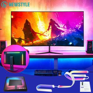 게임 조명 싱크 스트립 스마트 앰비언트 조명, PC 디스플레이 백라이트 조명 스트립, 스마트 컨트롤 RGB DIY 파티 스크린 라이트 게임