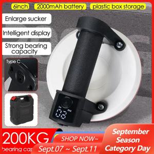 스마트 디스플레이 6인치 전기 진공 흡입 컵 200KG 부하 헤비 듀티 화강암 타일 유리 리프터 2000mAh 배터리(박스 보관함 포함)