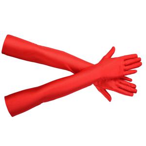 여자의 높은 탄성 스판덱스 팔꿈치 손가락 장갑 블랙 화이트 레드 파티 나이트 클럽 결혼식 성능을위한 긴 액세서리