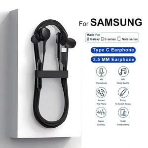삼성 Galaxy S23 S21 S22 Ultra Plus 3.5 mm 이어 버드 헤드폰 A54 A34 A53 A53 액세서리 용 기존 유형 C 유선 이어폰