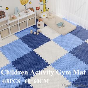 4/8PCS 어린이를위한 60*60CM EVA 폼 러그 바닥 매트 1CM 두꺼운 방 친환경 퍼즐 매트 몽타주 아기 활동 체육관 매트