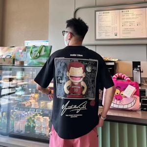 M-8XL 캐주얼 루즈한 일본 애니메이션 슬램 덩크 프린트 티셔츠, 오버사이즈 티, 남녀공용 적합