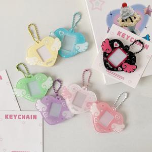 사진 키 체인 홀더 Y2K 열쇠 고리 매력 액세서리 DIY 그림 사진 프레임 열쇠 고리 미니 사진 앨범 키 체인 Kpop 것들