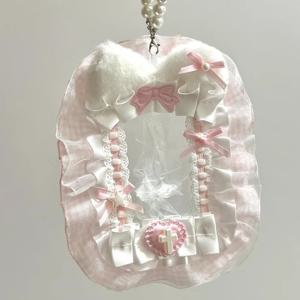 달콤한 레이스 포토 카드 케이스 카와이 로리타 플러시 카드 홀더 DIY 아이돌 디스플레이 수제 애니메이션 사진 보호 케이스