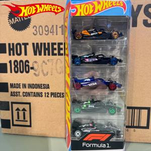 오리지널 핫 휠 X 포뮬러 1 1/64 5 팩 Moneygram Haas F1 팀 킥 Sauber F1 팀 Collectible Car 장난감 다이캐스트 차량 선물