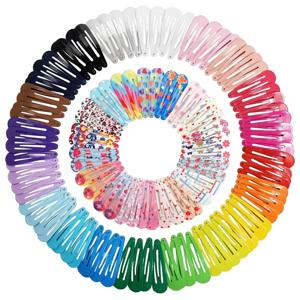50Pcs 스냅 헤어 클립 캔디 컬러 광택 2 인치 미끄럼 방지 금속 헤어핀 클립 바레트 액세서리 아기 소녀 유아용