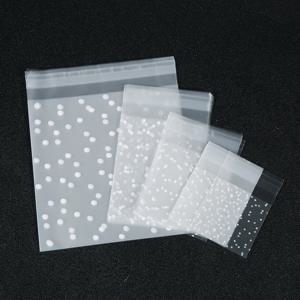 100pcs 플라스틱 투명 셀로판 가방 폴카 도트 캔디 쿠키 선물 가방 결혼식 생일 파티에 대 한 자기 접착 캔디 가방