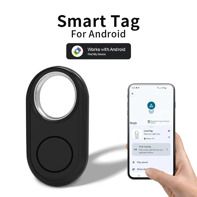 Samsung Xiaomi Android 용 GPS 추적기 Google 찾기 허브와 함께 작동 Bluetooth 로케이터 파인더 글로벌 포지셔닝 분실 방지 스마트 태그