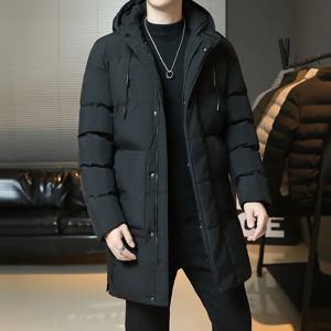 8XLNew 겨울 패션 청소년 중간 및 긴 옷 남자 한국어 버전 인기 빵 아래로 면화 두꺼운 따뜻한 코트 소년