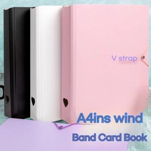스트랩이있는 대용량 A4 9 그리드 사진 앨범 3 인치 사진 저장 및 소형 카드 용 바인더 수집 Photocard 홀더